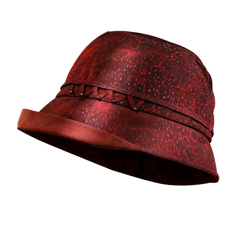 Autumn and Winter New Flanged Middle-aged Mother Basin Hat Women's Dome Warm Hat Versatile Thickened Velvet Top Hat