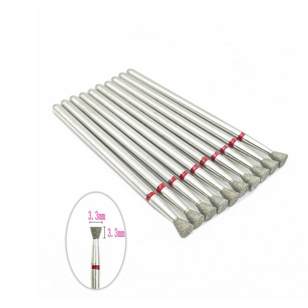 10pcs 2.35mm Shank Diamond Grinding Bur Drill Rotary Drill Dental Grinding Dental Polishing Burs Nail Drill Bits