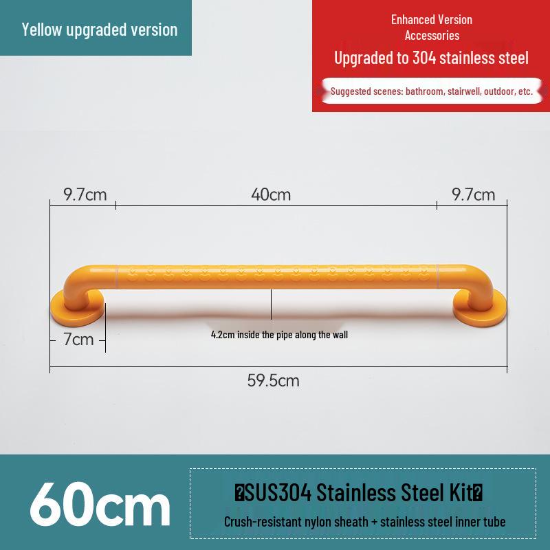 Stainless Steel Bathroom Handrail for Disabled, Elderly, and Pregnant Women