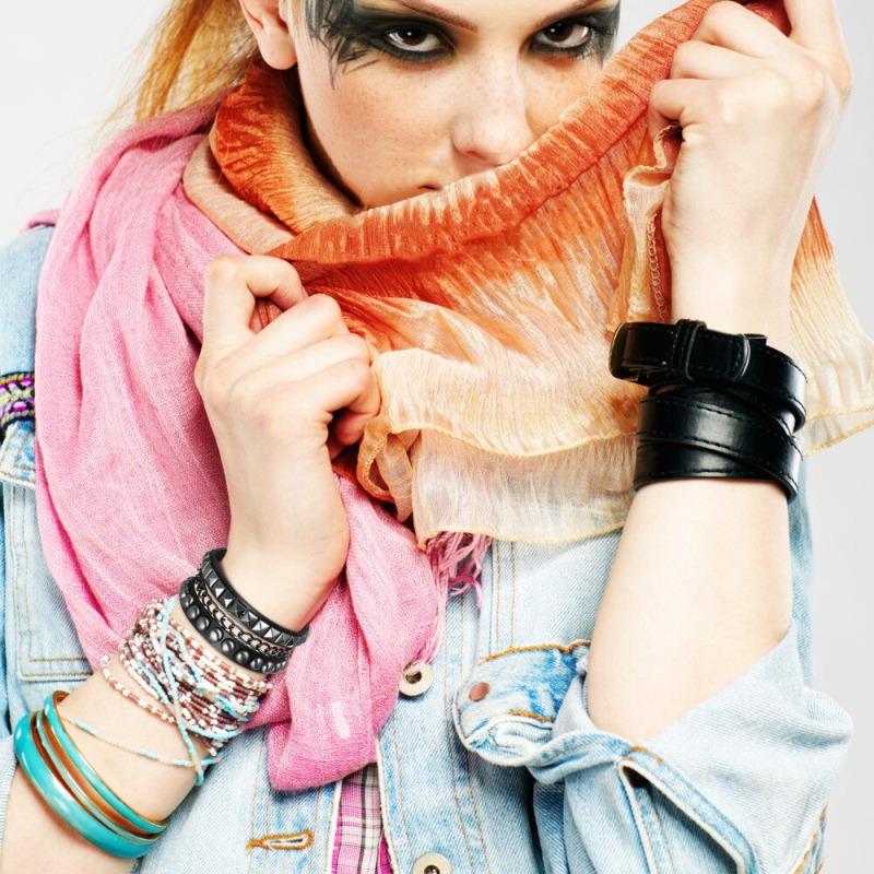 1 Set Punk Bracelet Studded Wristband Unisex Punk Bracelet Fashion