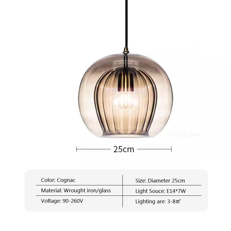 Modern Creative Glass Pendant Lights Modern Suspension Restaurant Chandelier for Living Dining Room Kitchen Bedside Hanging Lamp