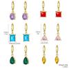 Stainless Steel Zircon Earrings: Set of 6 Simple Designs
