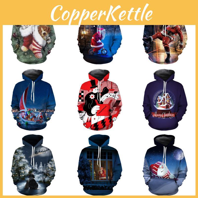 Cozy Soft Mens Womens Christmas 3d Ugly Hoodie Sweater Pullover For Xmas Parties