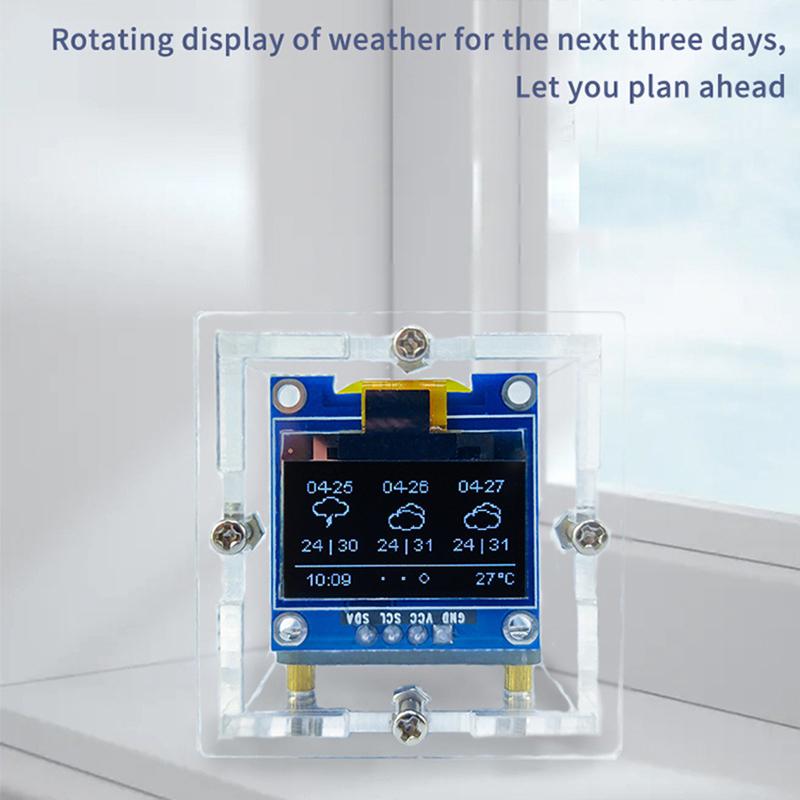 Esp8266 Mini Hava Durumu Saati Wifi Dijital Saat Kendin Yap Lehimleme Kiti Elektronik Çok Fonksiyonlu Hava Durumu İstasyonu