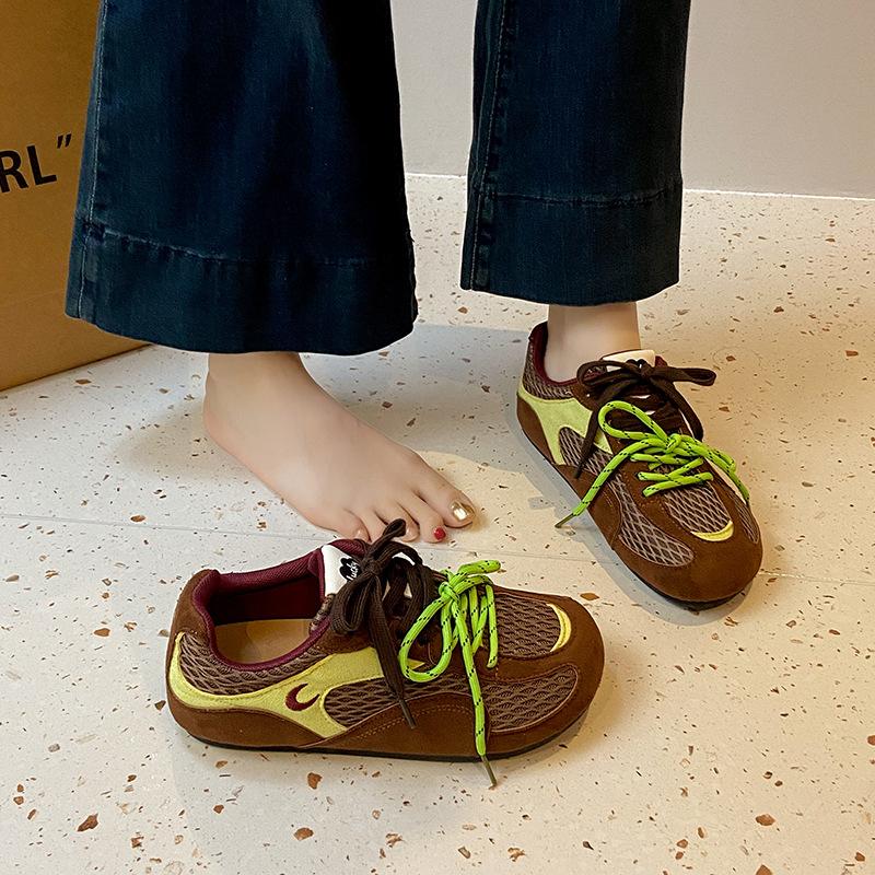 Thick-soled Mesh German Training Shoes Women's 2025 New Summer Versatile Breathable Casual Sports Forrest Gump Shoes Lightweight Dad Shoes