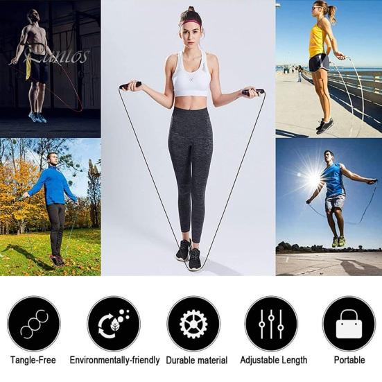 300CM Steel Wire Skipping Rope Adjustable Non-slip Handle Tangle-Free Physical Testing Weight Training Students Kids Adults Fitness Jump Rope