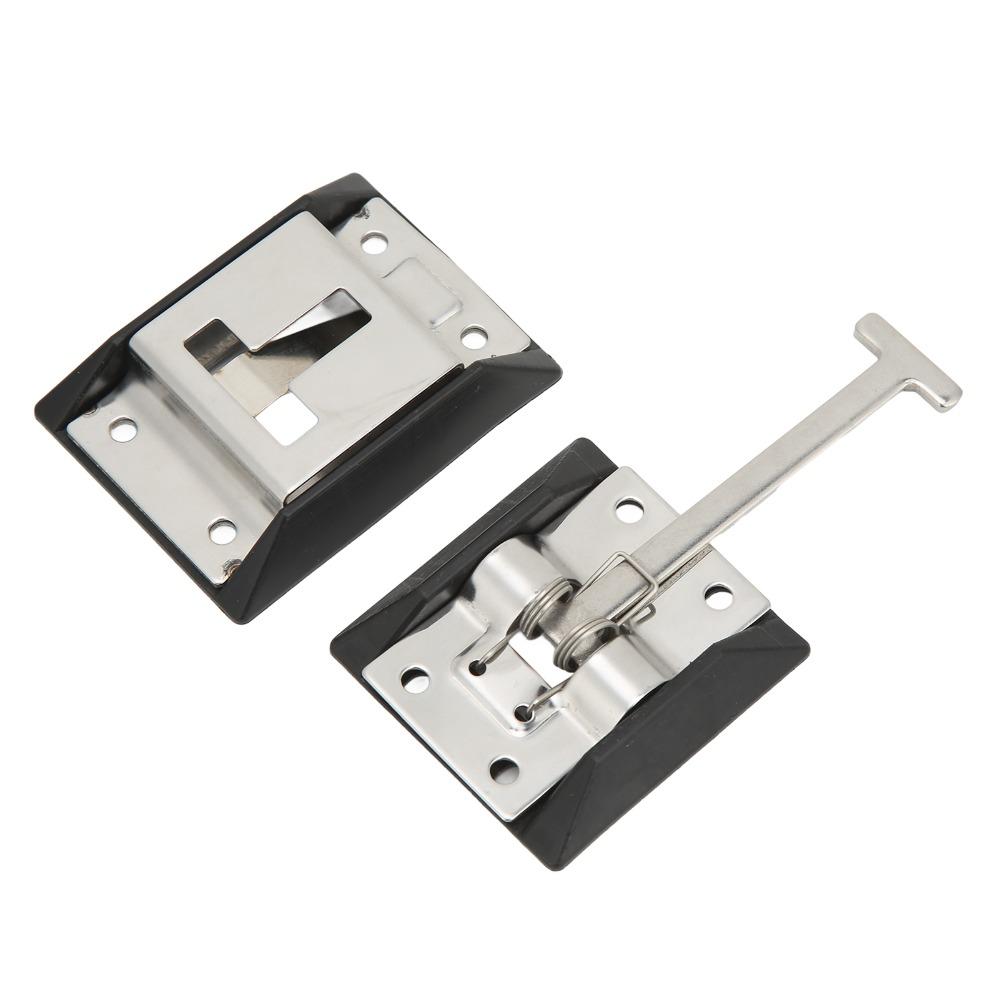 with Screws 304 Stainless Steel Trailer Door Holder Silver T-Style Catch Door Latch Heavy Duty RV Door Holder Camper