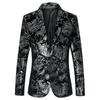 Men's Casual Boutique Business Blazer Personalized Bronzing Design Evening Dress Suit Male Slim Fit Blazers Jacket Coat