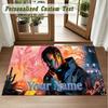 Crystal Velvet Square Rug Custom NameTravis Scott Pattern Non Slip Home Floor Decor Rug