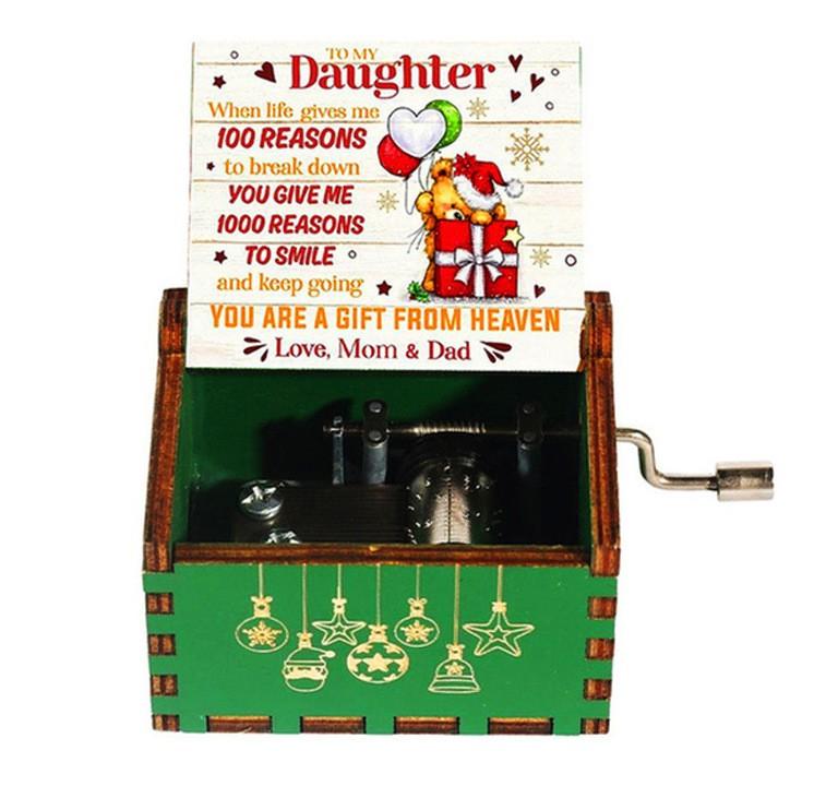 Music Box Wood Hand Shaker Christmas Theme Painted Children's Toys Father Christmas's Gifts 9.5cm* 6cm*5cm