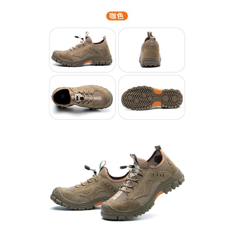 Letní pracovní obuv Pánská ocelová špička Proti nárazu, Proti propíchnutí, Protiskluzová, Prodyšná a deodorantní bezpečnostní obuv