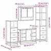 VidaXL Ensemble de meubles de salle de bain 4 pcs chêne sonoma, armoire de salle de bain, armoire de rangement de toilette, 3301301