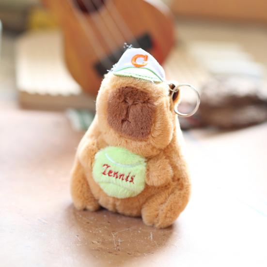 Plush Capybara Keychain Stuffed Animal Doll Key Ring Holder DIY Handbag Pendant Backpack Decoration Kids Adults Birthday Gift