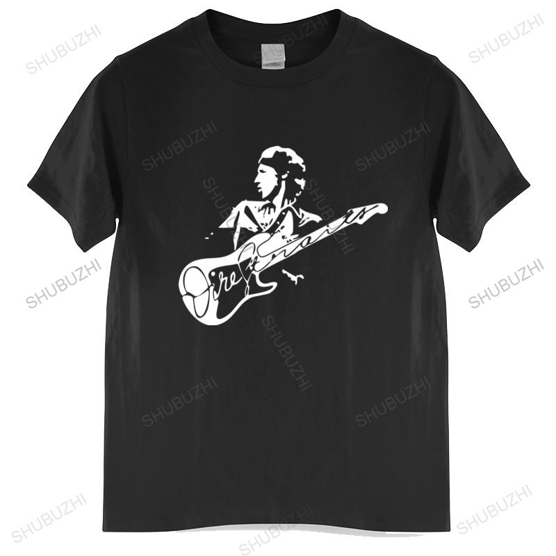 Men Cotton T Shirt Summer Brand Tshirt Camiseta Dire Straits Tallas Music Rock Knopfler TShirt Brand Teeshirt Homme Tops