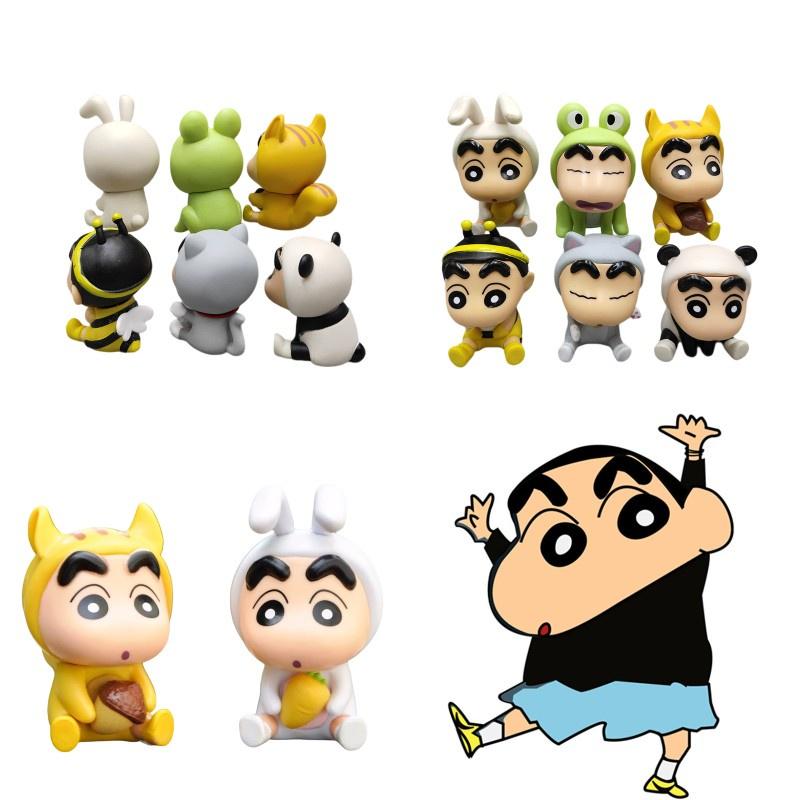 Adorable Crayon Shin-chan Pvc Figures For Desk, Car, Collection Set Of 6