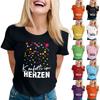 Women's Casual Printed T-Shirt Round Neck Pullover Short Sleeve Top