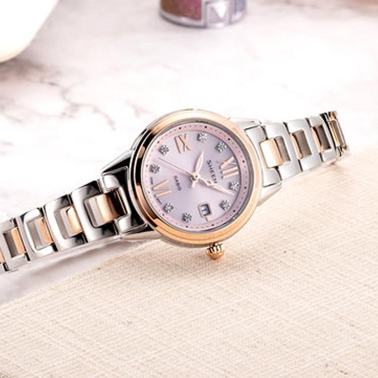 Casio SHEEN Solar Collection Quartz Movement Stainless Steel Strap Watch Women's Watch White Dial SHE-4522SG-7AUPR
