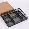 Modern Metal Mesh Drawer Organizer Black Multi-Compartment Desk File Organizer Hollow Removable File Storage Rack Office