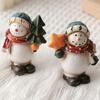 Christmas Resin Figurine Snowman Santa Statue Ornament for  Living Space Table Decoration Resin Craft Present