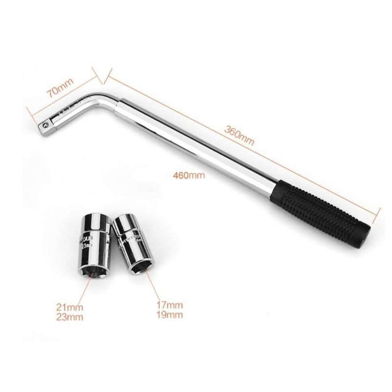 Telescoping Brace Wrench L Shape Tire Wrench Spanner For Effortlessly Nut Removal Adjustable Length High Leverages Design
