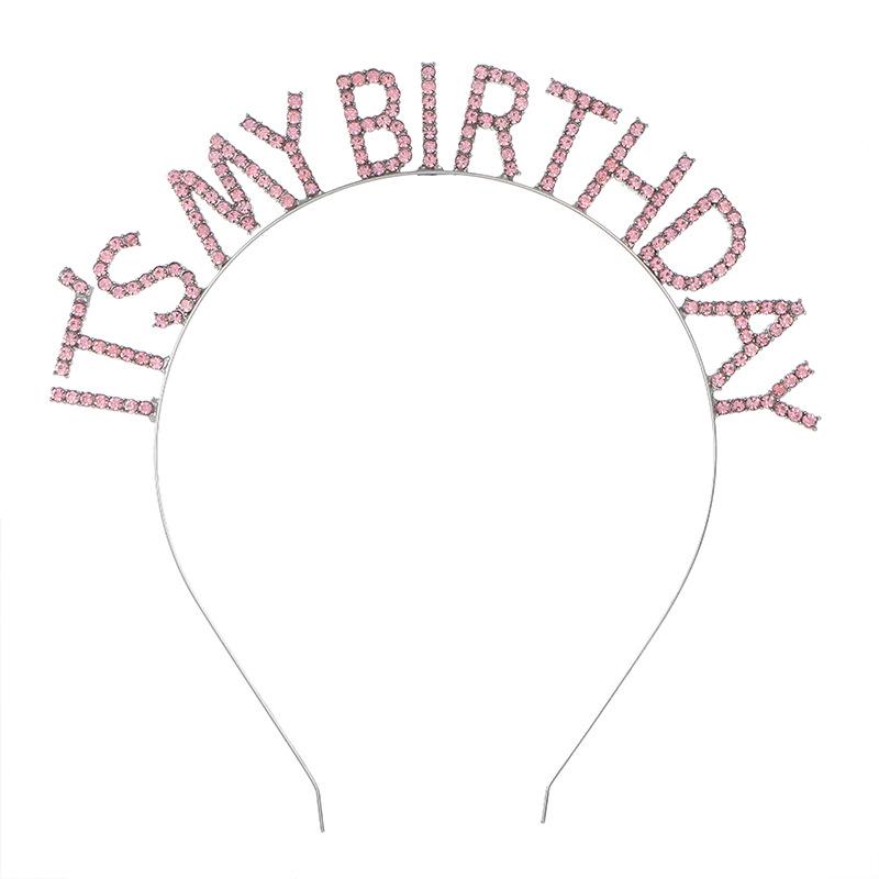 

Women s Rhinestone Birthday Crown Headband - Crystal Letter Design