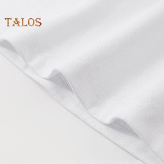 Summer Men T-shirt Rhinestone Decor Round Neck Loose Pure Color Short Sleeves Pullover Casual Mid Length Daily Wear Sport Top