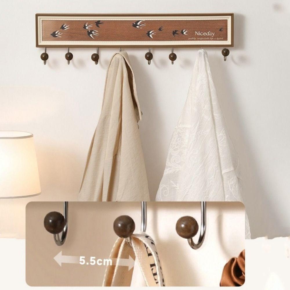 8 Hooks Clothes Coat Storage Hook Vintage Door Back Clothes Hook Suction Cup Door Hook  Home