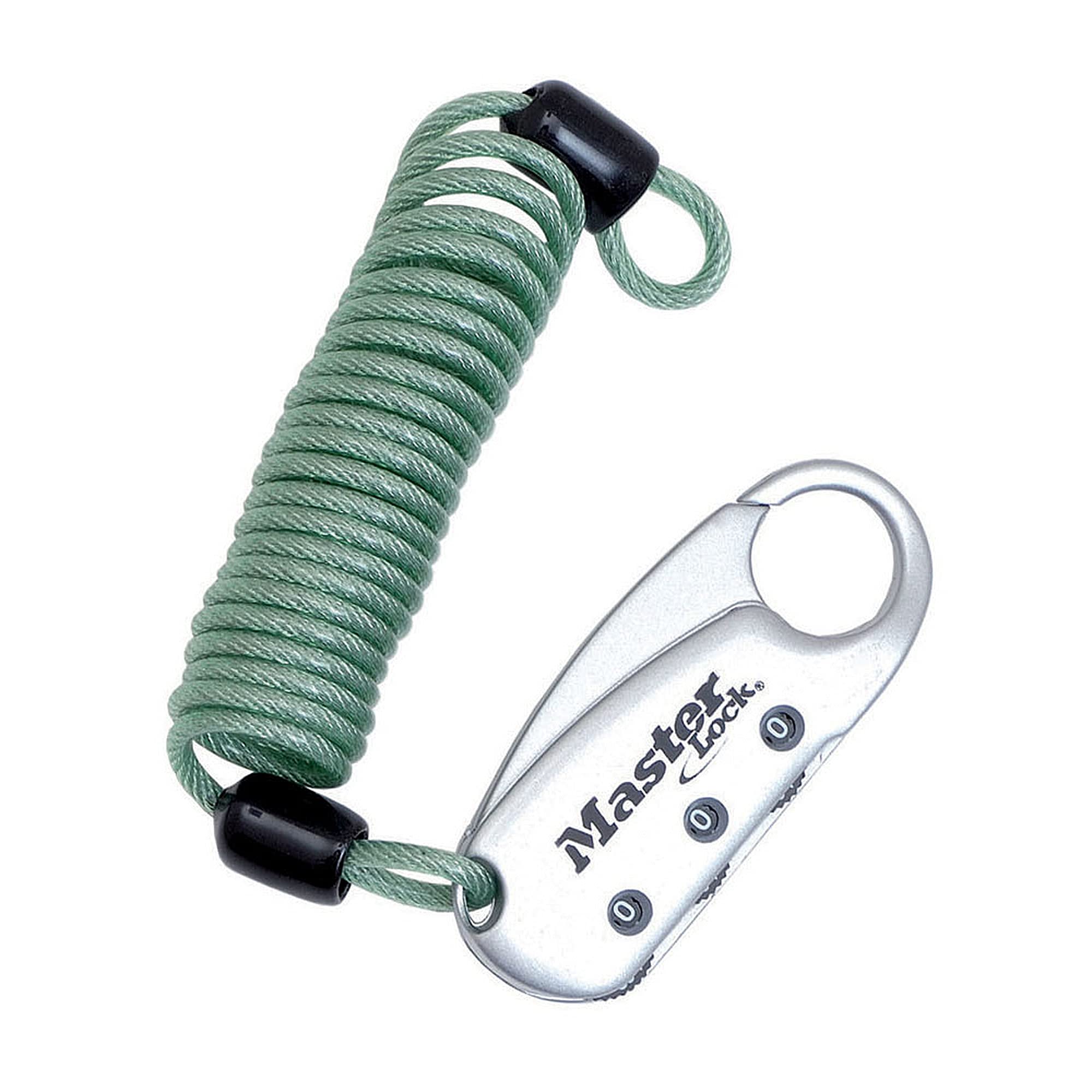 Master Lock Wire Lock Dial PIN Setting Coil Carabiner Type Cable length: 0.9m, cable thickness: 3mm