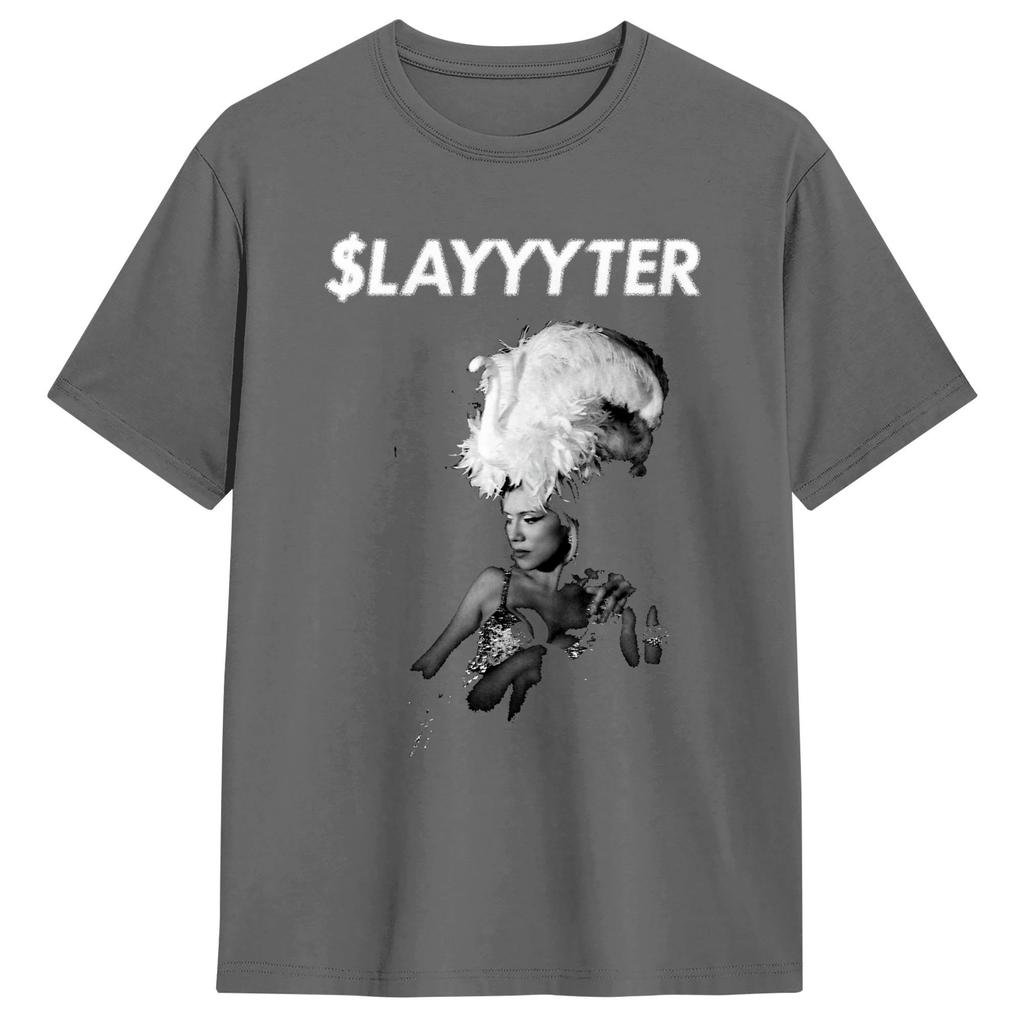 Slayyyter Tshirt Hip Hop Tshirts Shortsleeved Streetwear Tshirt Summer Pure Cotton Plus Size Top Tees