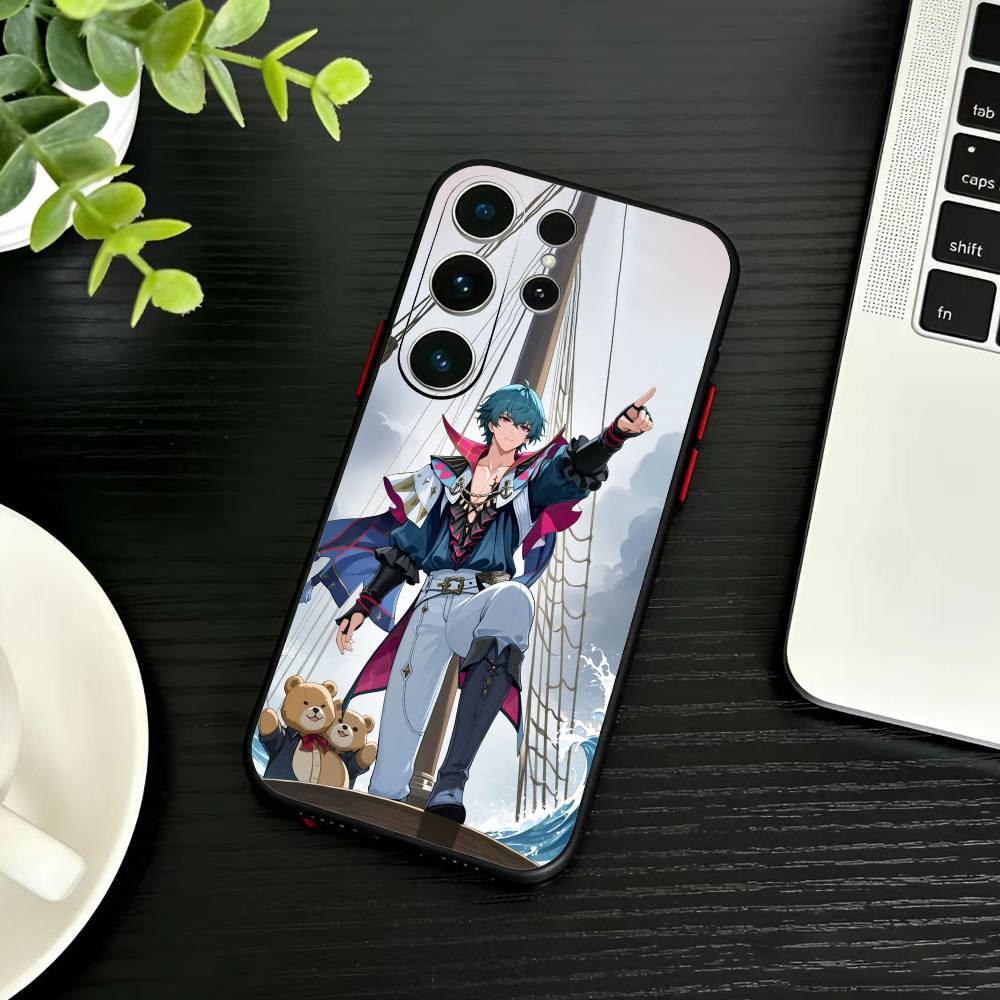 

W-Wuthering Waves Phone Case For Samsung S26,S25,S24,S23,S22,S21,S20,Ultra,Plus,FE Black Soft Cover Samsung S25Plus