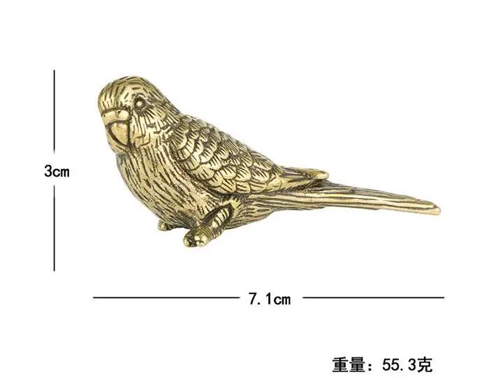1 Pcs Antique Solid Brass Magpie Figurine - Cute Tea Pet Bird Décor for Office Desk Vintage Handcrafted Collectible Ornaments