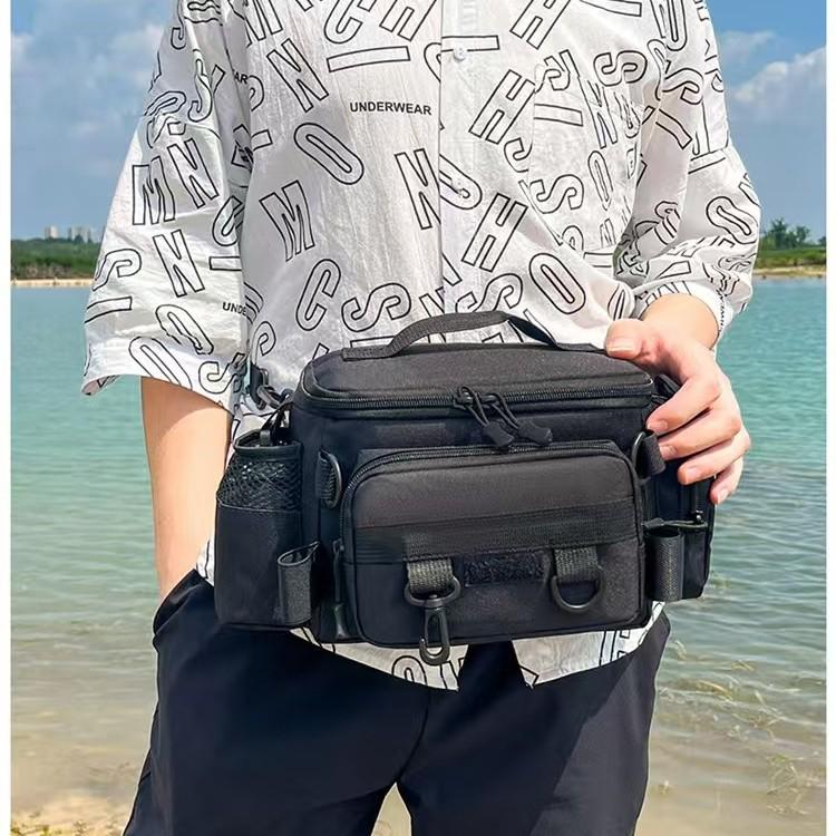 Multifunctional Fishing Waist Bag with Rod Holder and Large Capacity Storage