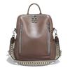 Zency Fashion Genuine Leather Backpack Multi-pocket Design Travel Convertible Shoulder Bag