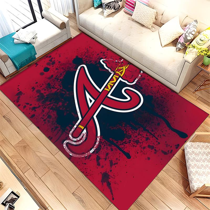 Atlanta Braves (1) Rug Suitable For Living Rooms Bedrooms Computer Rooms Dining Areas And Placement Under Tables And Chairs Also An Ideal Choice For O