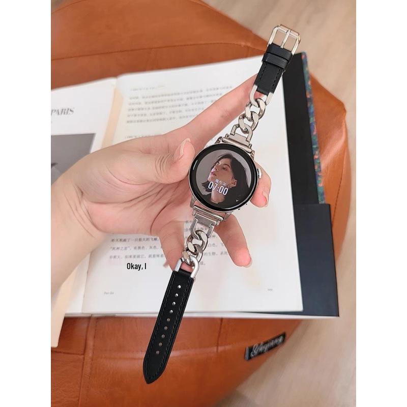 

Denim & Leather Spliced Strap for Huawei GT6, GT5 Pro, GT4 & Xiaomi 89 20mm Custom Interface чорний