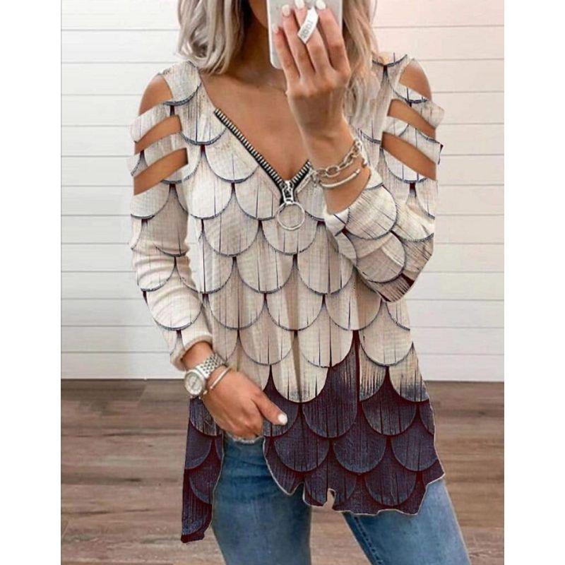 

2022 New Zipper Long Sleeve Casual Pullover Summer Plus Size XXXL style4