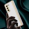 GKK For Samsung Galaxy Z Fold5 5G PU Lær+PC Telefondeksel Elektroplettert Deksel med Herdet Glassfilm