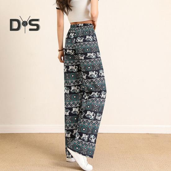 Breathable Casual Pants Full Length Popular Simple Wide Leg Long Trousers