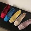 Shoes grandma shoes flat bottom wind square head shallow mouth ballet 2025 sweet beautiful woman one pedal single shoes bow new