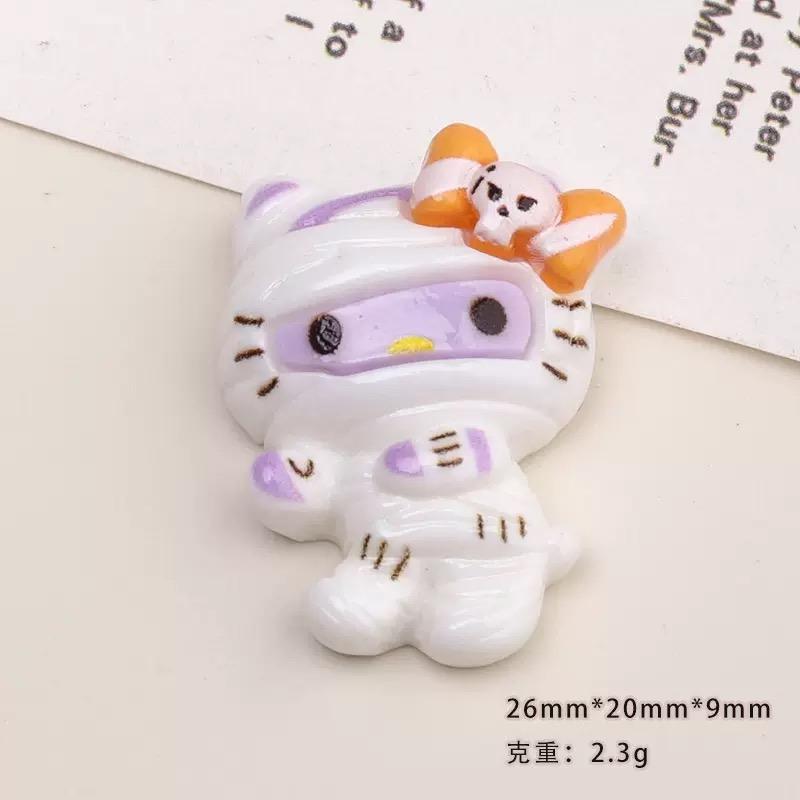 10 Pcs New Mini Kawaii Cartoon Animal Halloween Cat Resin Scrapbook Diy Jewellery Children Gift Hairpin Accessories A140