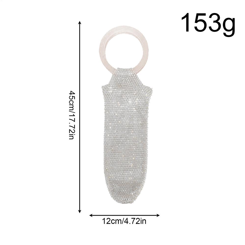 

Sparkling Rhinestone Mesh Wine Bottle Bag Gift Pouch with Handle for Champagne Wedding Anniversary Party Dinner Celebration Others