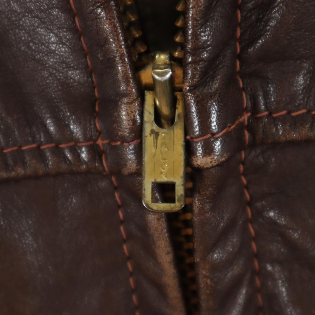 VINTAGE 60s 70s Talon Zip Tears Talon Single riders jacket Brown Men's Used