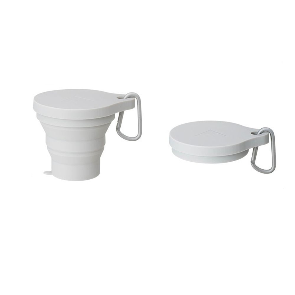 

150ML Teacup Camping With Lid Water Cup Folding Cup Drinking Mug Retractable Cup Coffee Mugs Light Gray