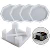 Stylish Lovely Octagonal Coaster Mould In Sturdy Silicone Materials Portable for Household and Office Supplies Use