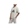 Adidas Basketball Tee Solid Logo Letter Print Short Sleeve T-Shirt Unisex Tops Gray IN7568