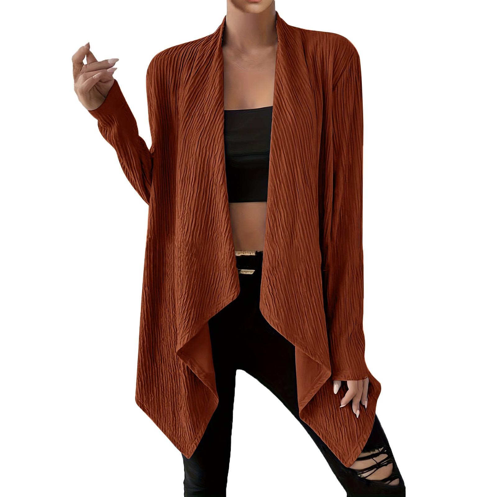 

Женская повседневная мода темперамент свободный кардиган вязаный жакет XXL винный