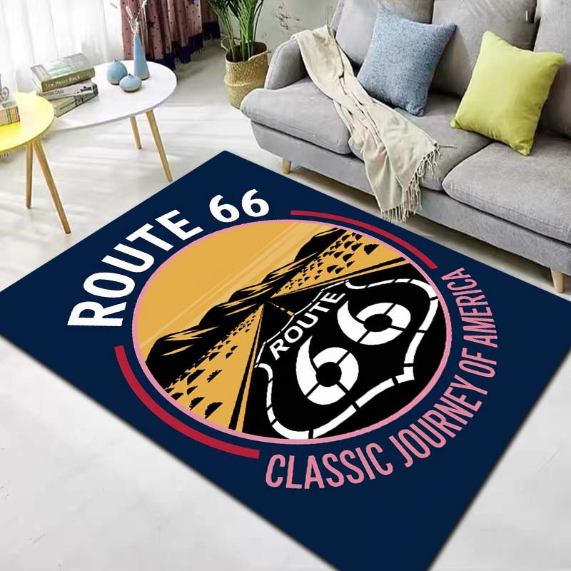 HD Vintage American History Route 66 Mother's Road Carpet Living Room Bedroom Home Decor Kitchen Bathroom Non Slip Carpet Gift