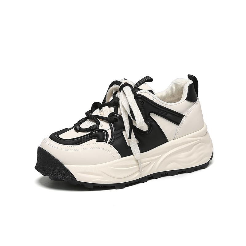 2025 Spring Internet Celebrity Panda Color Trend Casual Shoes Increase Height and Thinness Adult Women's Shoes Low-top Versatile Women's Shoes