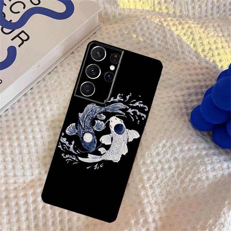 Yin Yang Koi Phone Case For Samsung Galaxy S25 S24 Ultra S9 S10 S20 S22 S21 Plus S23 FE Portector Cover