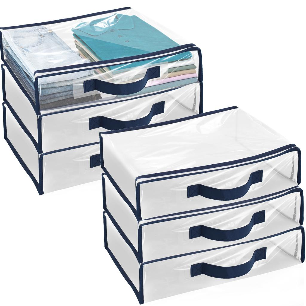 6 ks Průhledných tašek Tote se zipem Velkokapacitní tašky na deky Voděodolná Prachotěsná taška na povlečení Průhledný PVC Organizéry